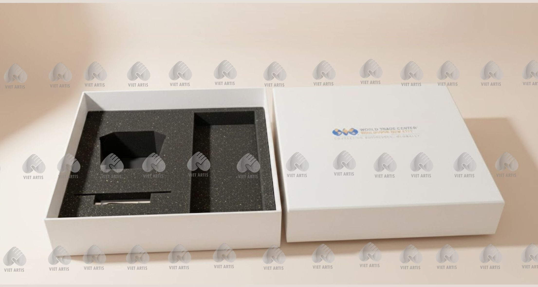 Mẫu hộp quà âm dương có lót mút tại Viet Artis