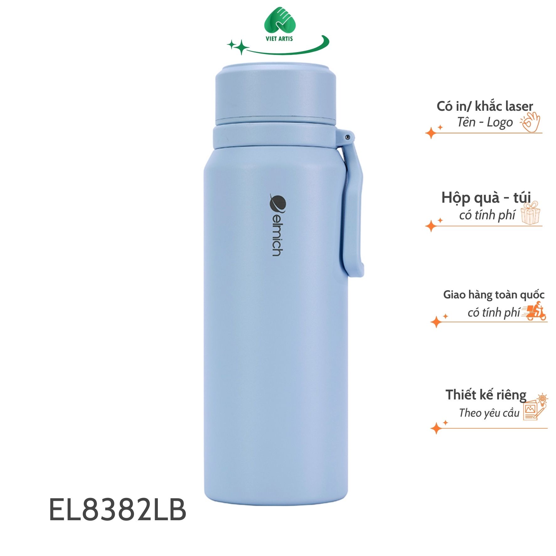 Bình Giữ Nhiệt Inox 304 Elmich EL8382LB 810ml