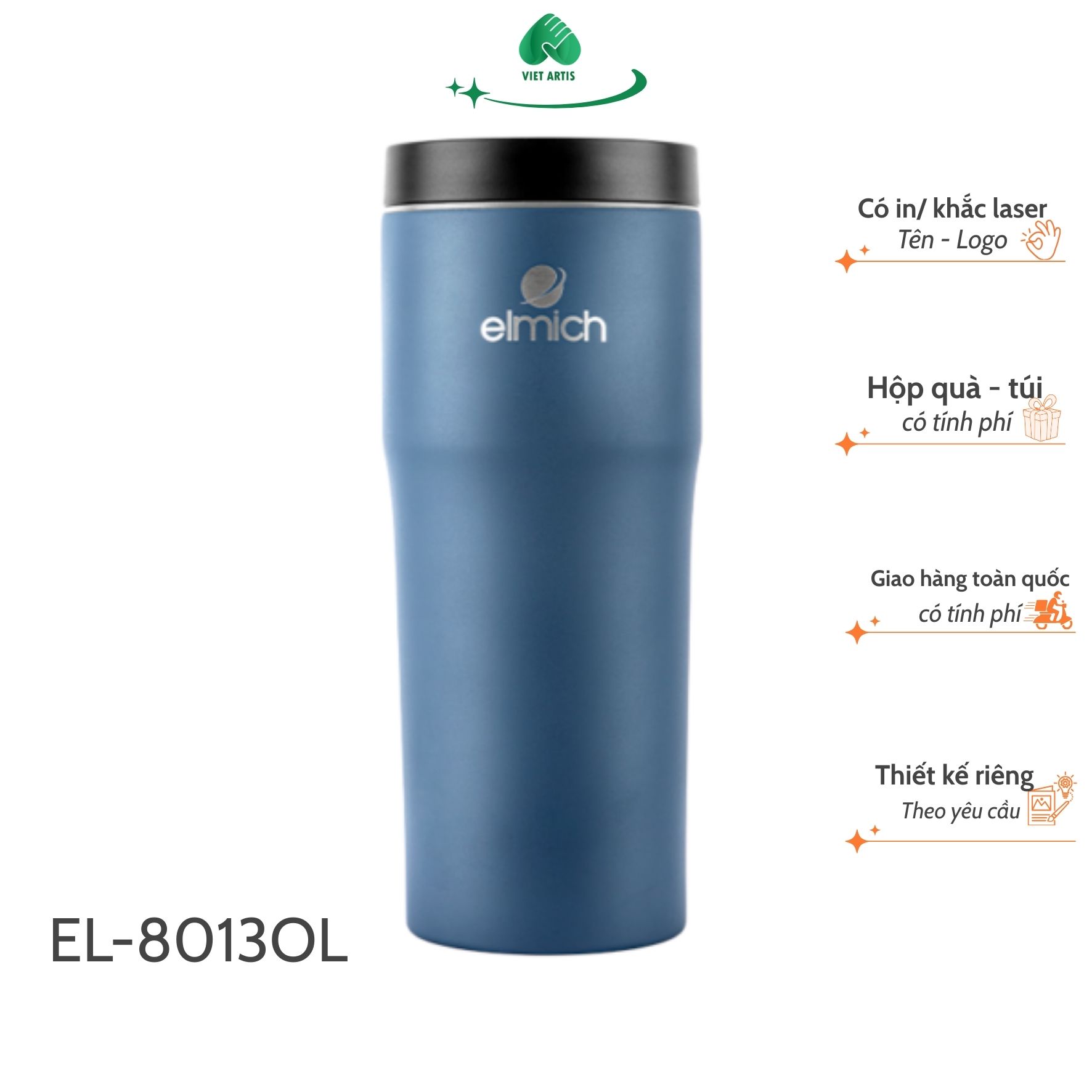 Cốc giữ nhiệt Inox 304 Elmich EL-8013OL (480ml)