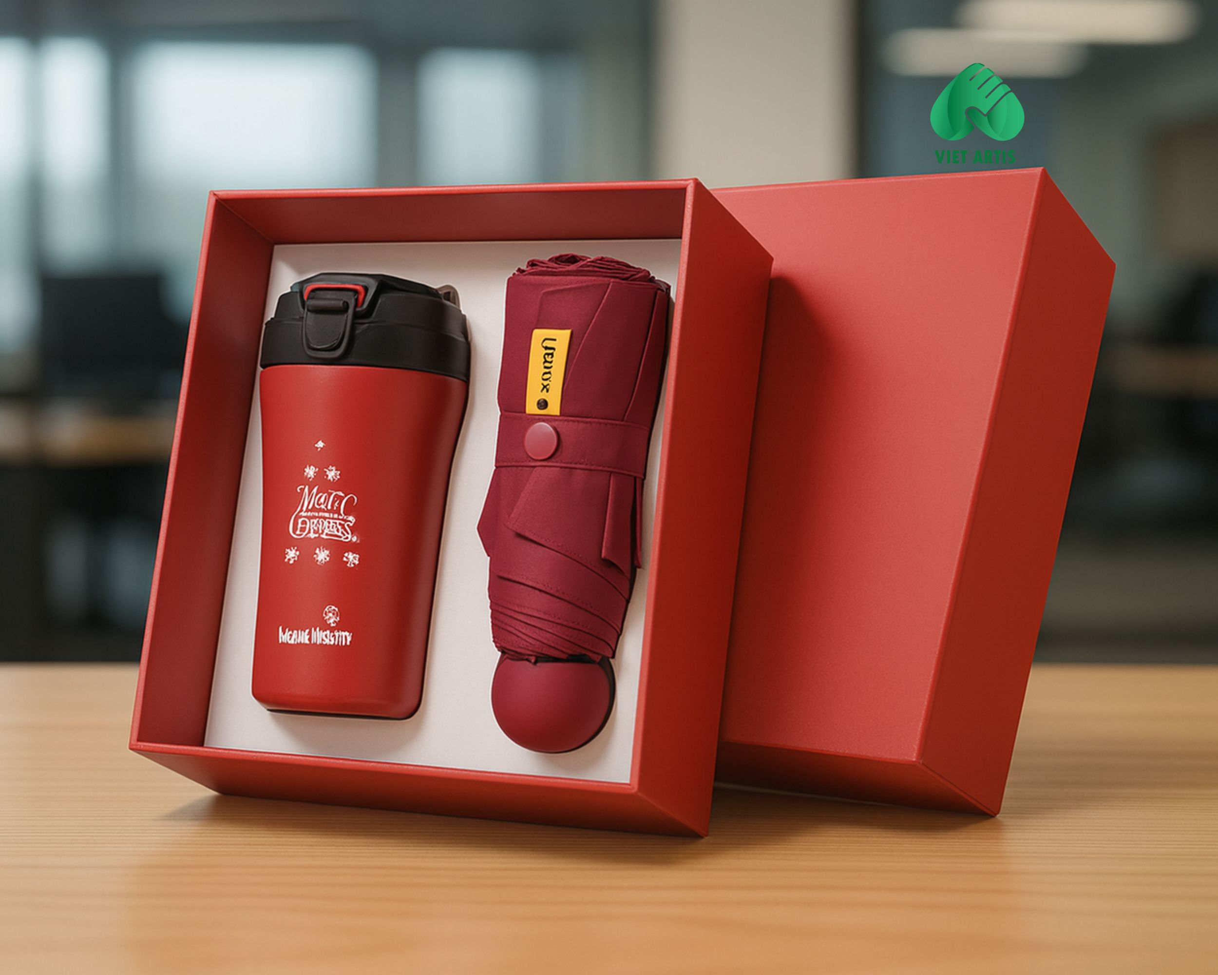 Bộ quà tặng giáng sinh tone đỏ, quà tặng nhân dịp giáng sinh.